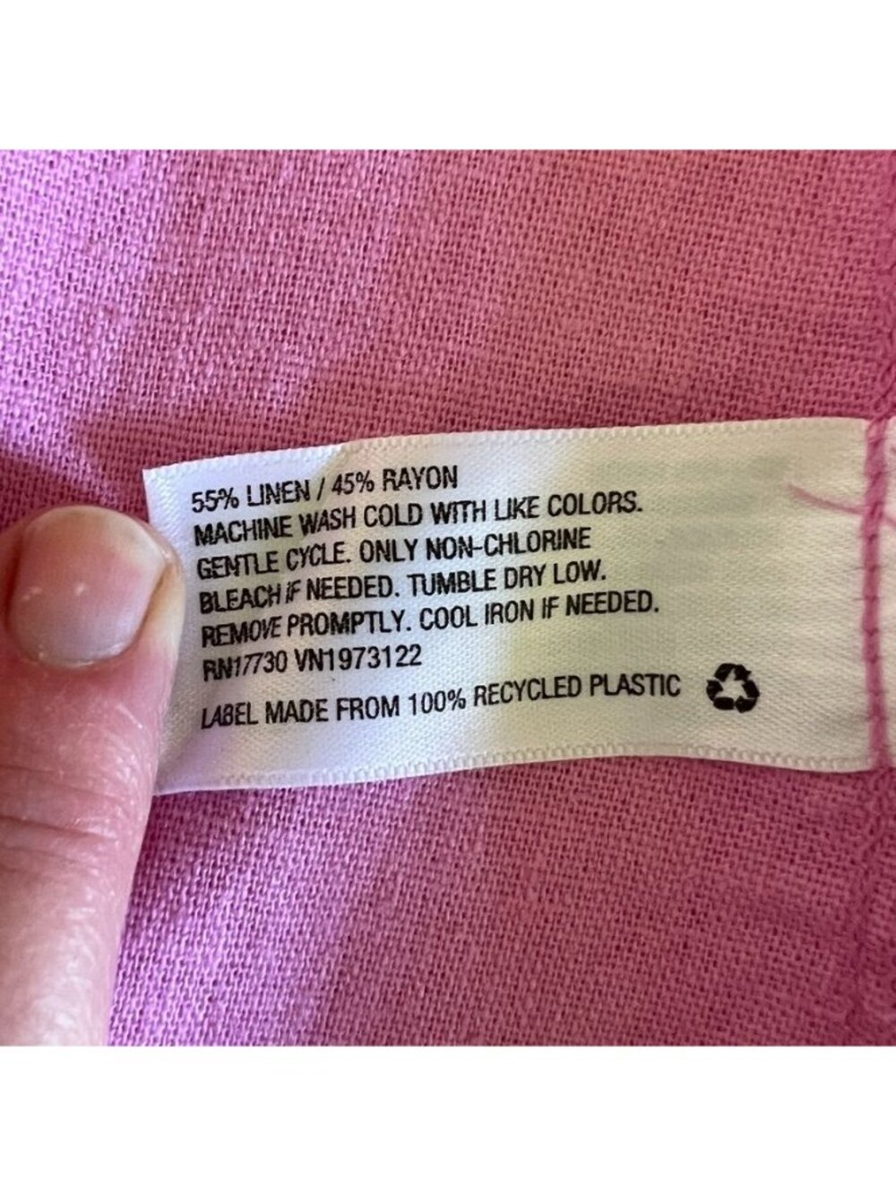A New Day Pink Linen Mini Trapeze Slip Dress Women Sz L Square Neck Shift Sundre - Picture 6 of 10